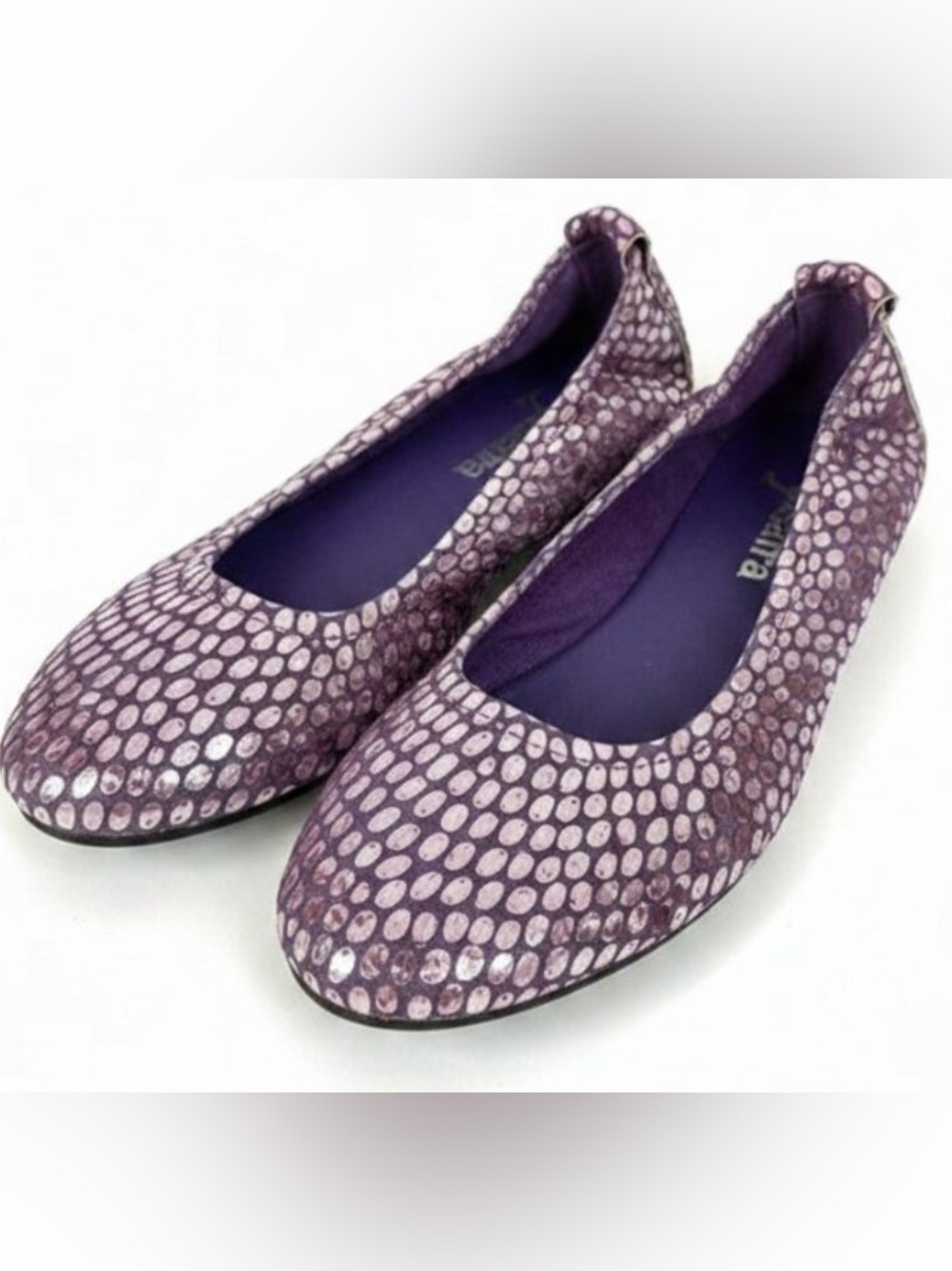 Arche Ballet Flats Purple Metallic Snake Print EU 36 US 6